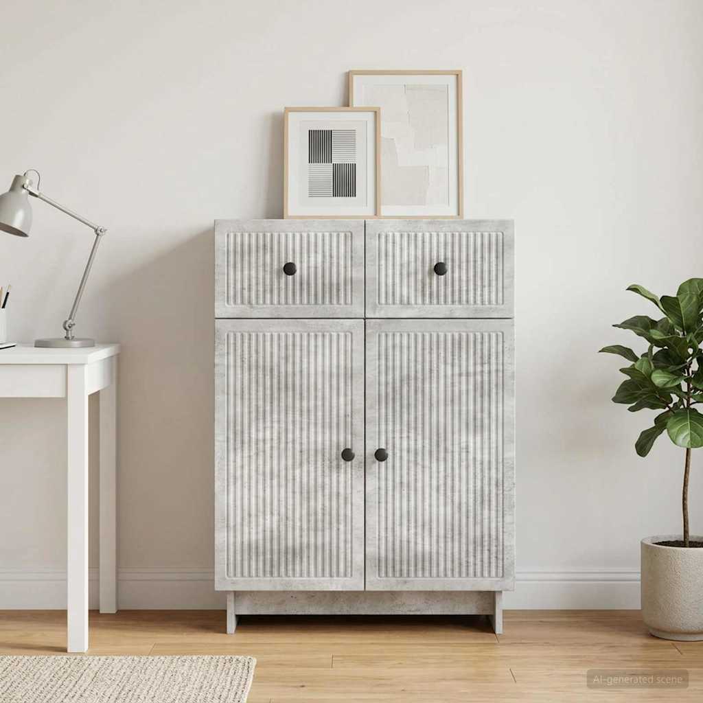 Credenza Grigio Cemento 66 x 34,5 x 90 cm Legno ingegnerizzato