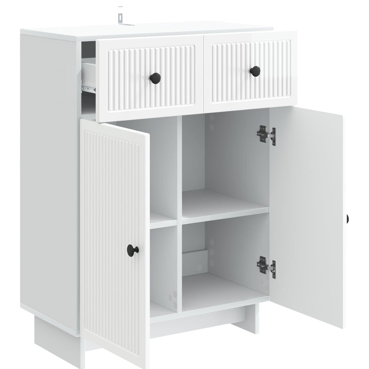 Credenza Bianco Lucido 66 x 34,5 x 90 cm Legno ingegnerizzato | homemem39