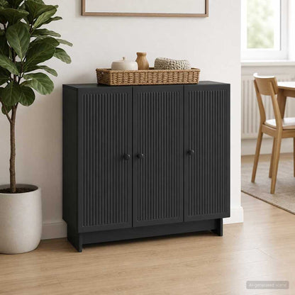 Credenza Nero 89 x 34,5 x 80 cm Legno ingegnerizzato