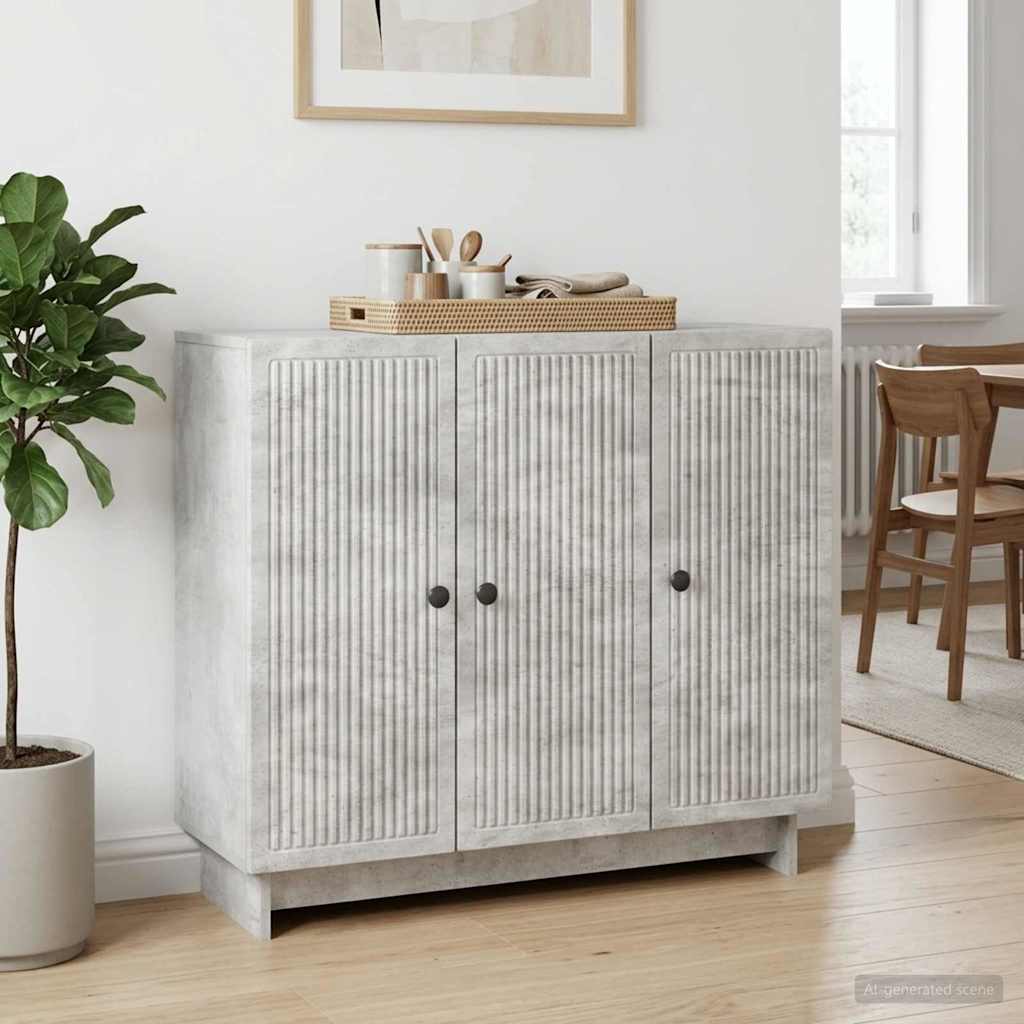 Credenza Grigio Cemento 89 x 34,5 x 80 cm Legno ingegnerizzato