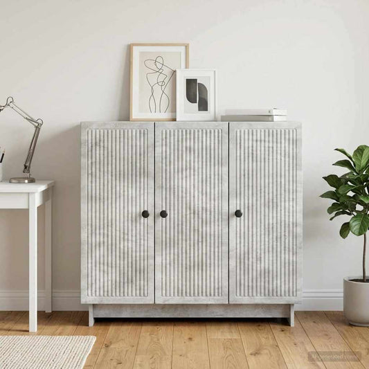 Credenza Grigio Cemento 89 x 34,5 x 80 cm Legno ingegnerizzato