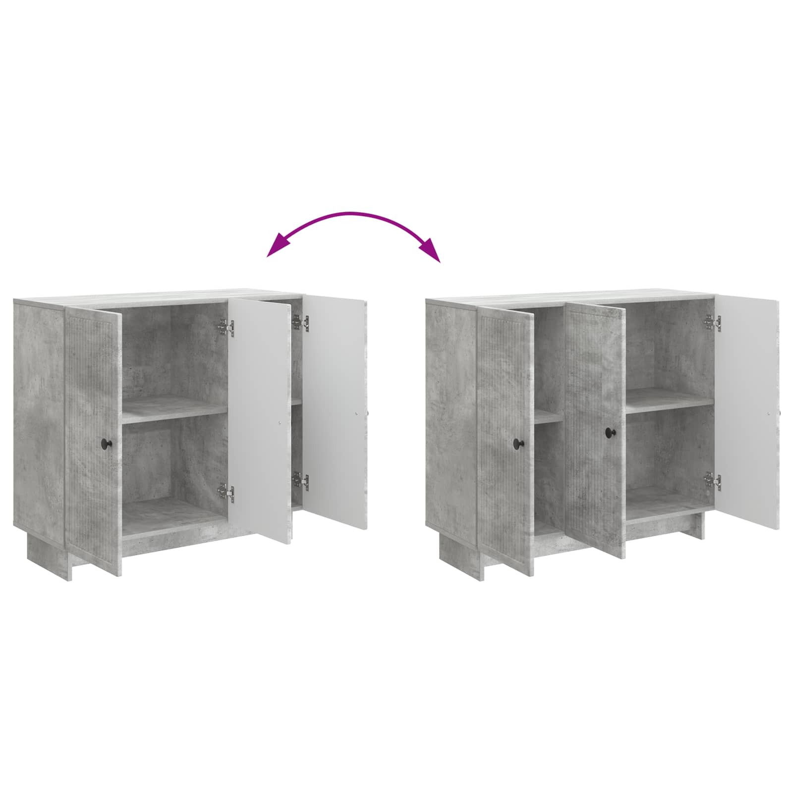 Credenza Grigio Cemento 89 x 34,5 x 80 cm Legno ingegnerizzato | homemem39