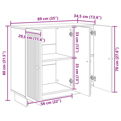 Credenza Grigio Cemento 89 x 34,5 x 80 cm Legno ingegnerizzato | homemem39