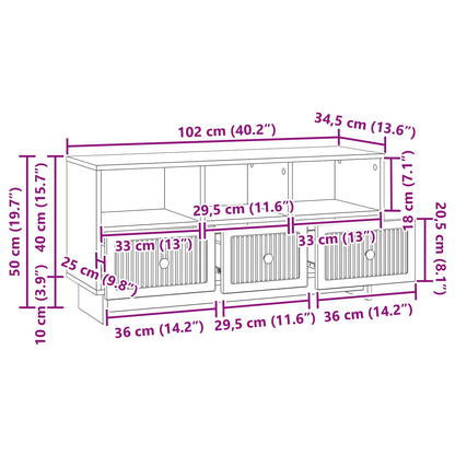 Mobile TV Rovere Sonoma 102 x 34,5 x 50 cm Legno ingegnerizzato | homemem39