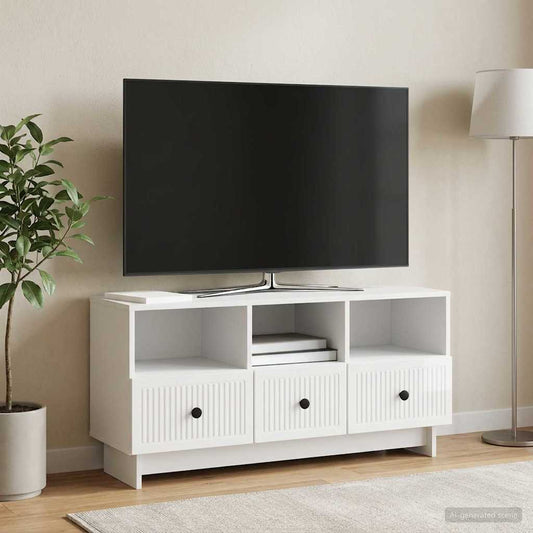 Mobile TV Bianco Lucido 102 x 34,5 x 50 cm Legno ingegnerizzato