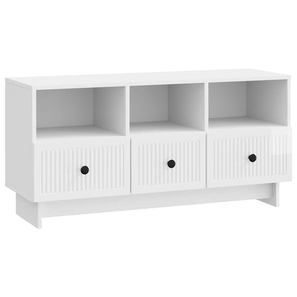 Mobile TV Bianco Lucido 102 x 34,5 x 50 cm Legno ingegnerizzato