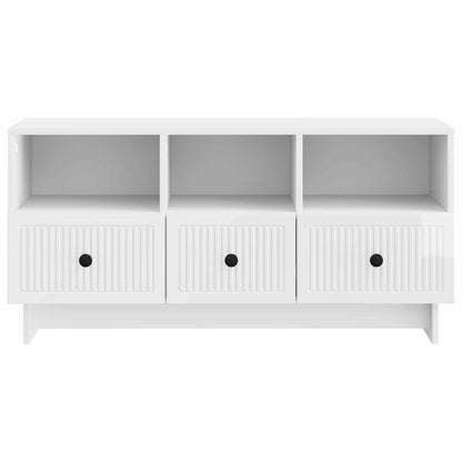 Mobile TV Bianco Lucido 102 x 34,5 x 50 cm Legno ingegnerizzato