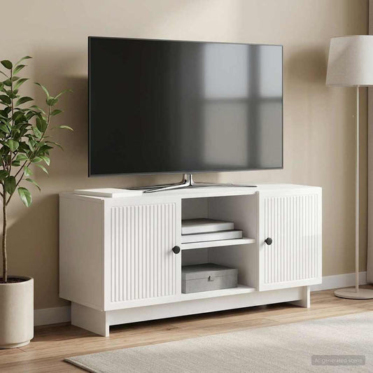 Mobile TV 102 x 34,5 x 50 cm Bianco Lucido Legno ingegnerizzato