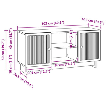 Mobile TV Rovere artigianale 102 x 34,5 x 50 cm | homemem39