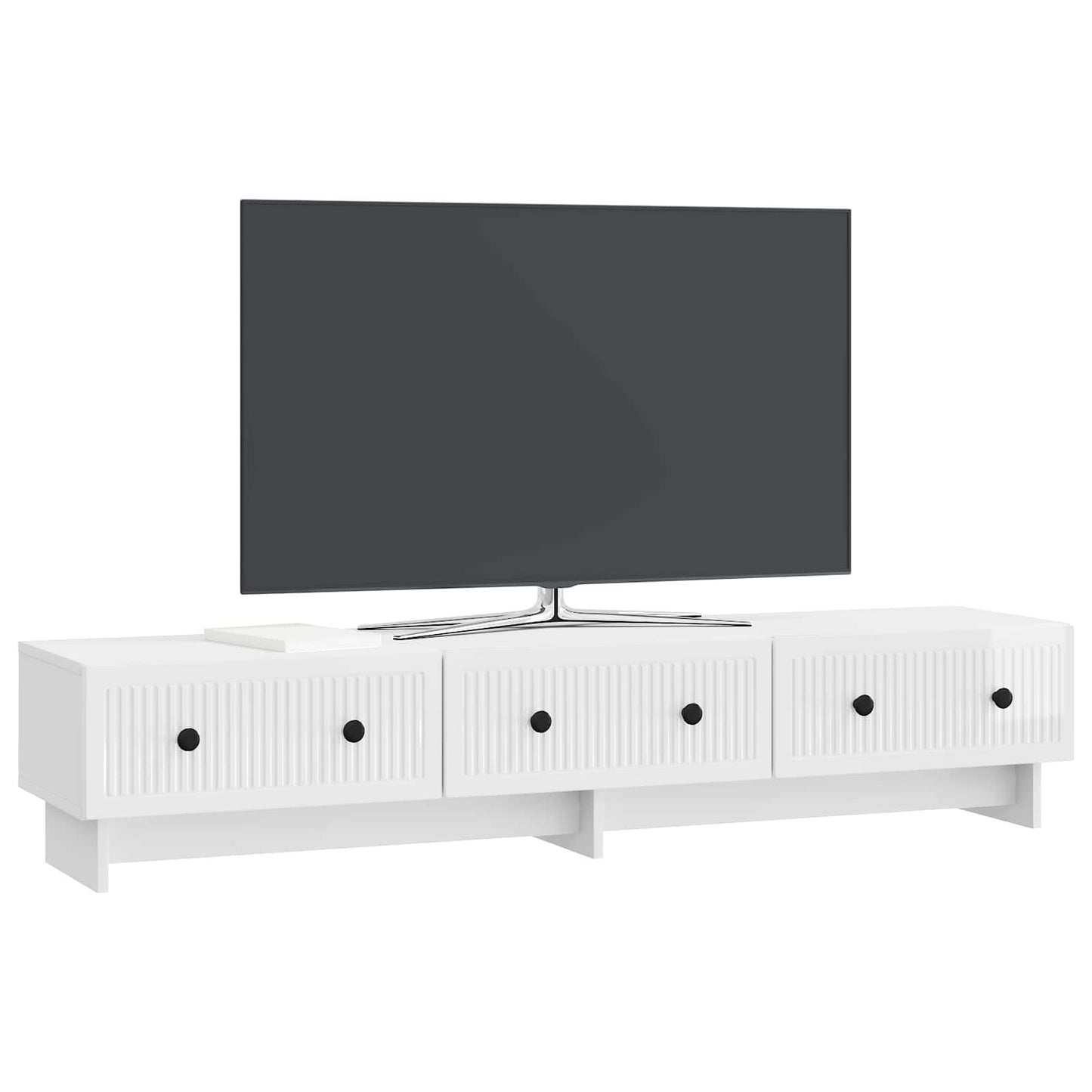 Mobile TV Bianco Lucido 147 x 34,5 x 30 cm Legno ingegnerizzato | homemem39