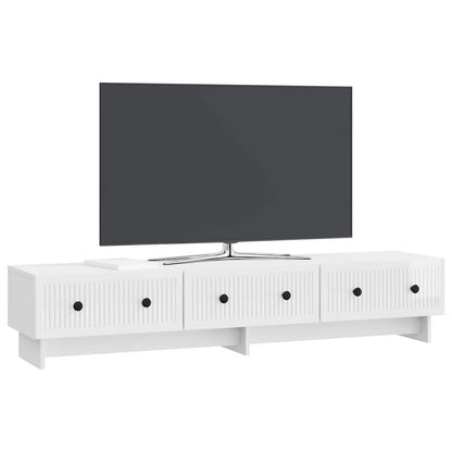 Mobile TV Bianco Lucido 147 x 34,5 x 30 cm Legno ingegnerizzato