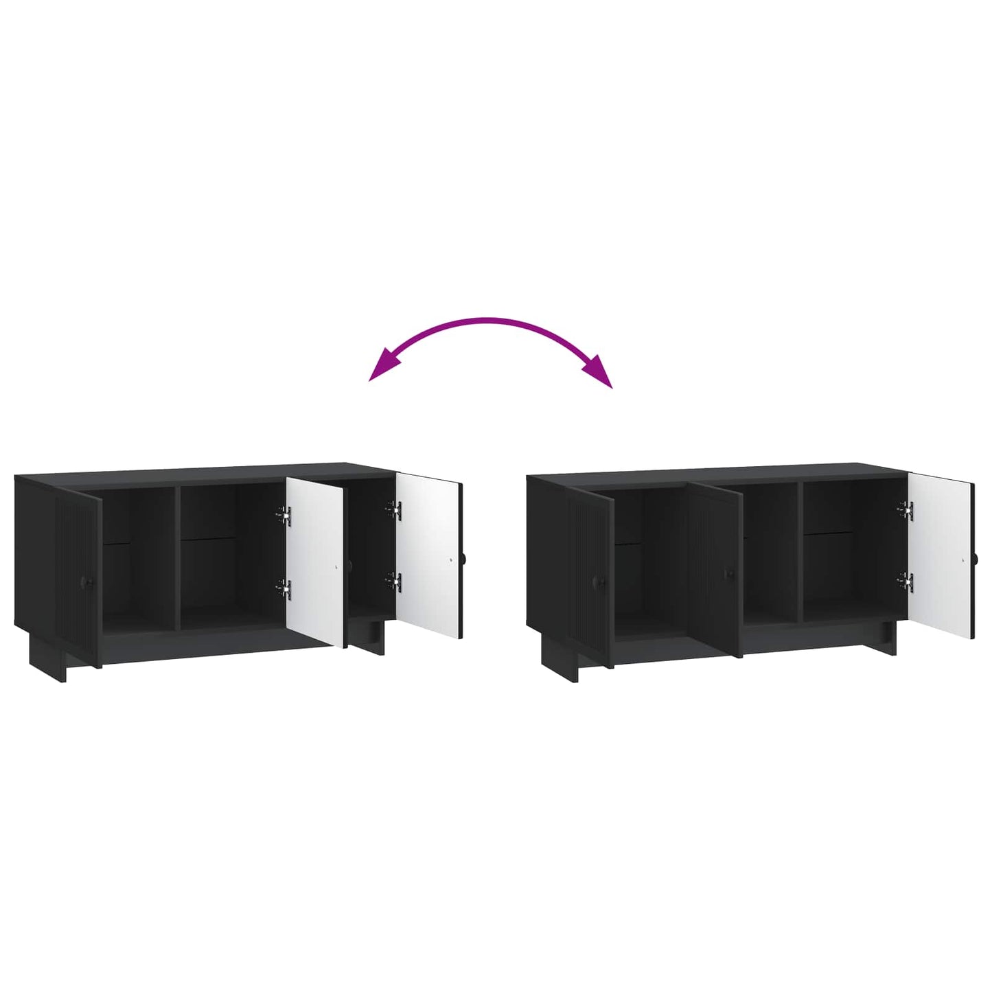 Mobile TV Nero 99 x 34,5 x 50 cm Legno ingegnerizzato | homemem39