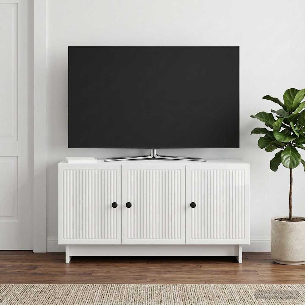 Mobile TV Bianco Lucido 99 x 34,5 x 50 cm Legno ingegnerizzato