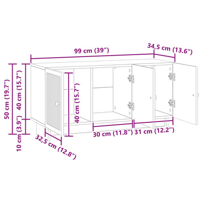 Mobile TV Bianco Lucido 99 x 34,5 x 50 cm Legno ingegnerizzato | homemem39