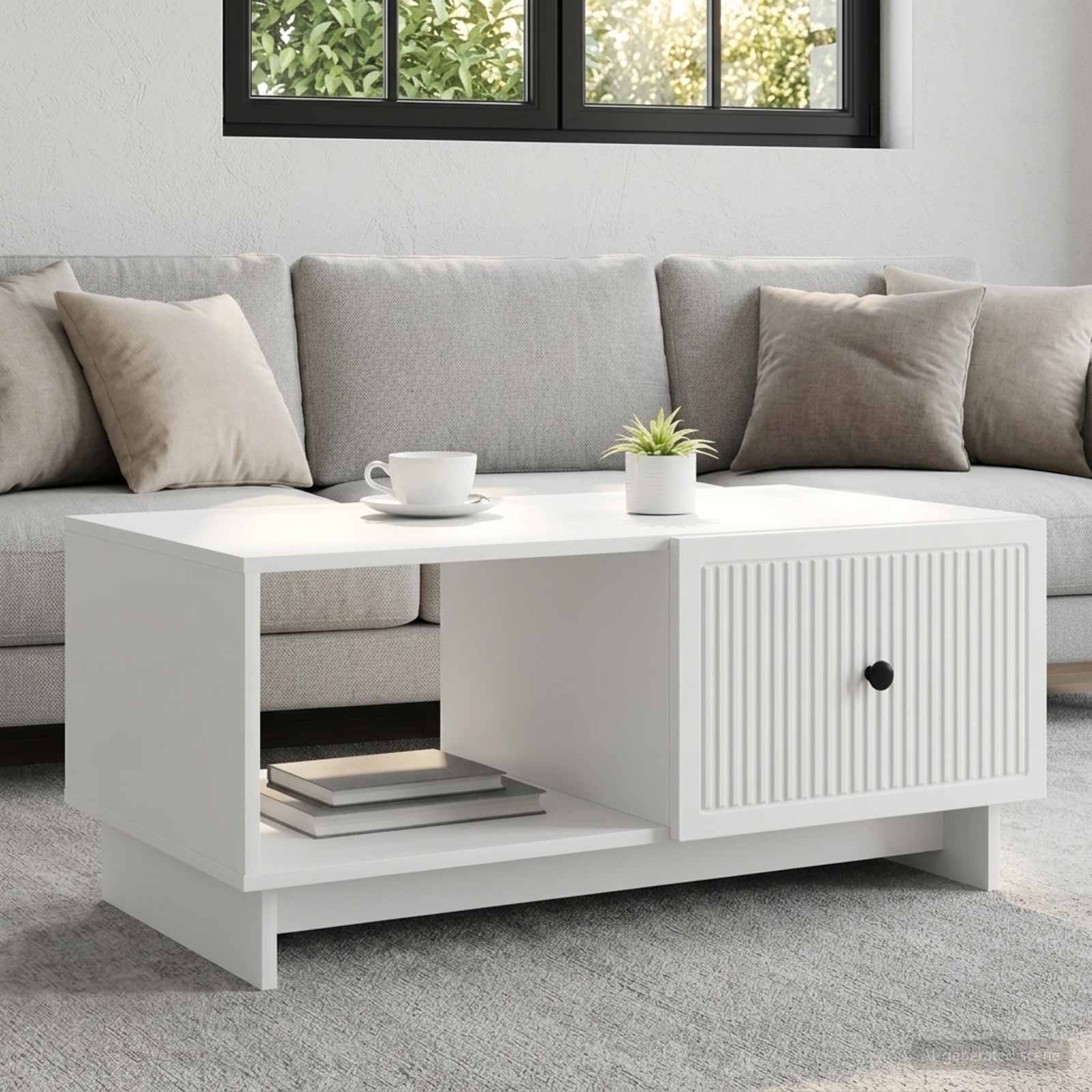 Tavolino da salotto Bianco 90 x 50 x 40 cm Legno ingegnerizzato | homemem39