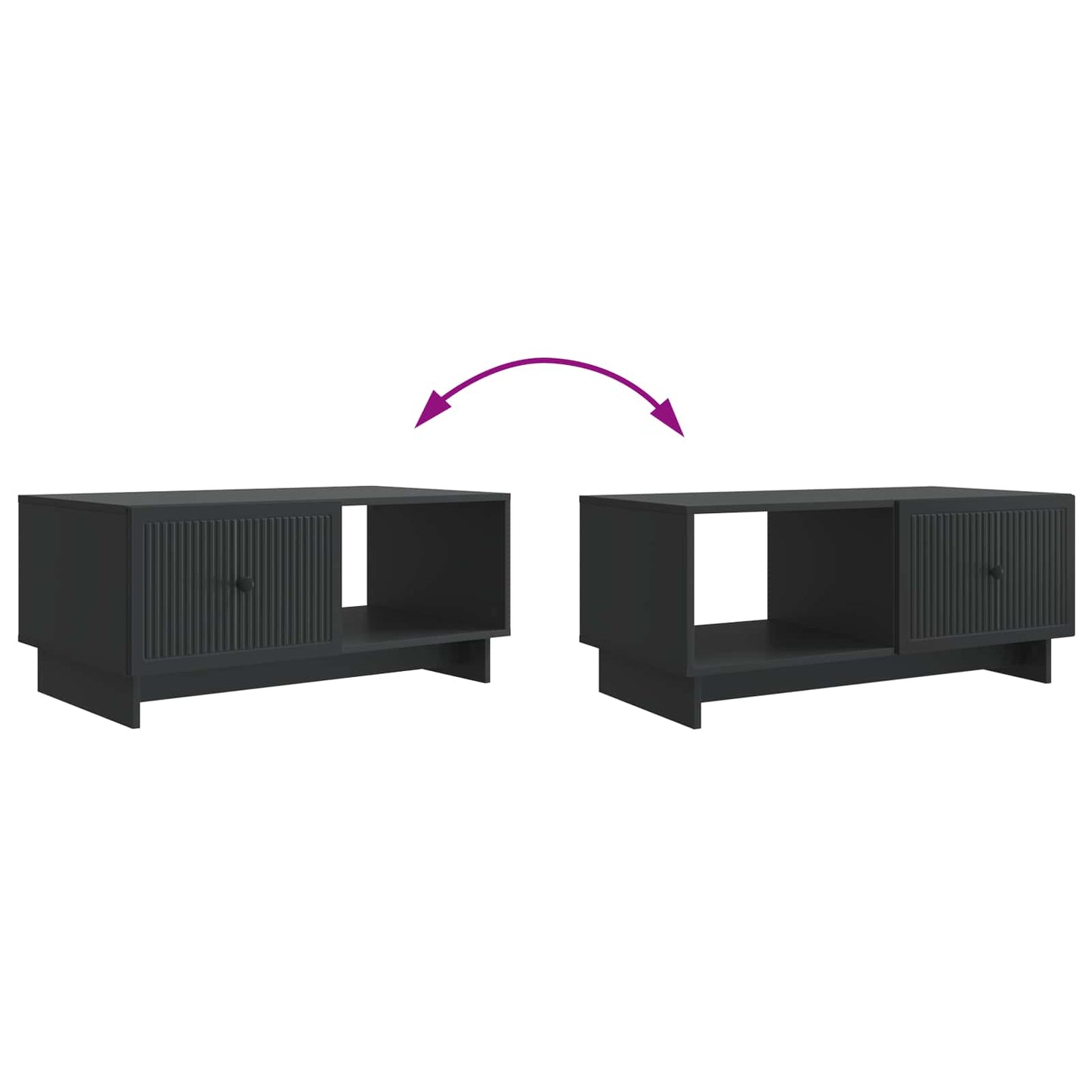 Tavolino da salotto Nero 90 x 50 x 40 cm Legno ingegnerizzato | homemem39