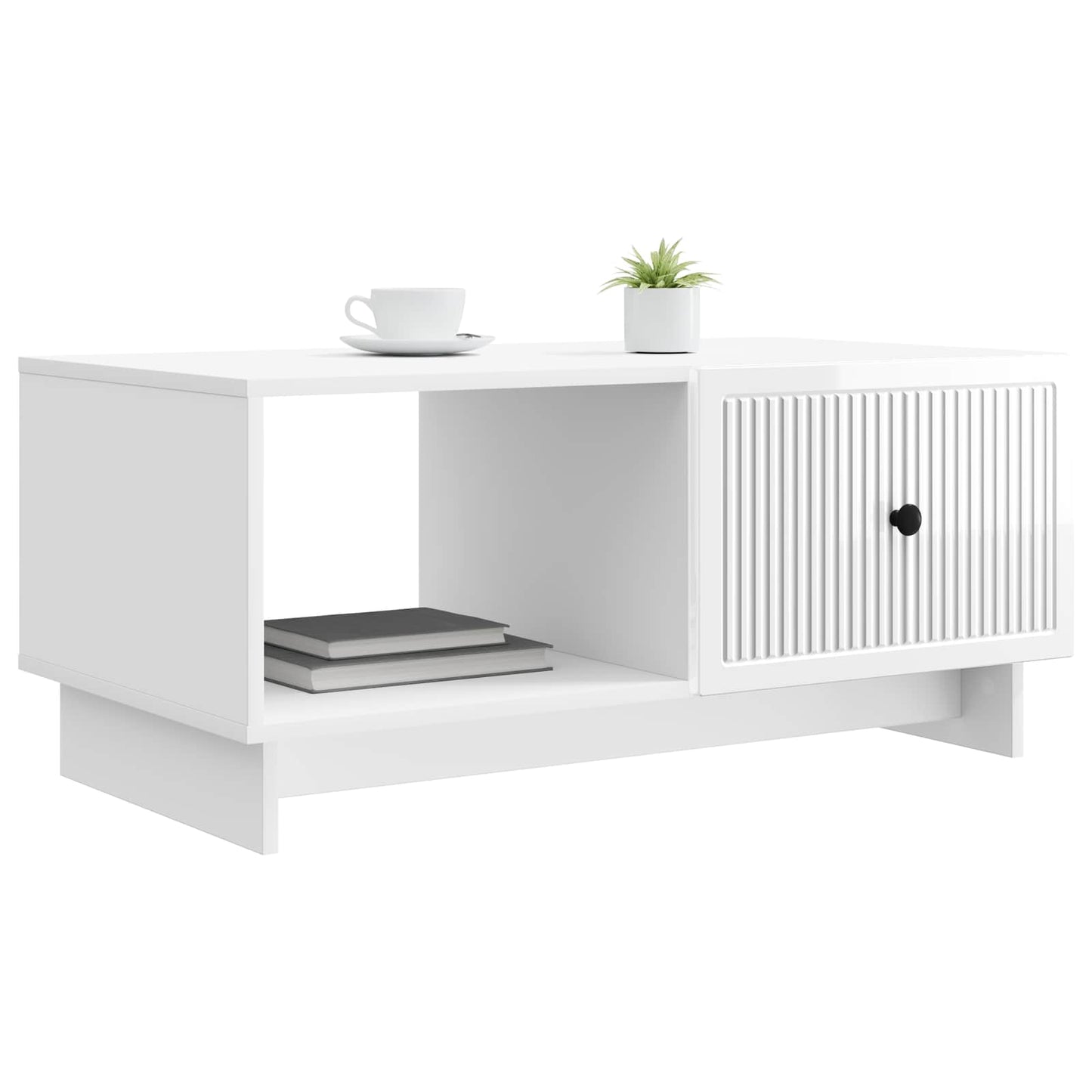 Tavolino da salotto Bianco Lucido 90 x 50 x 40 cm