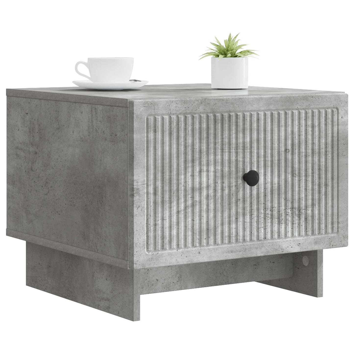 Tavolino da salotto con cassetto Grigio Cemento 49 x 50 x 40 cm