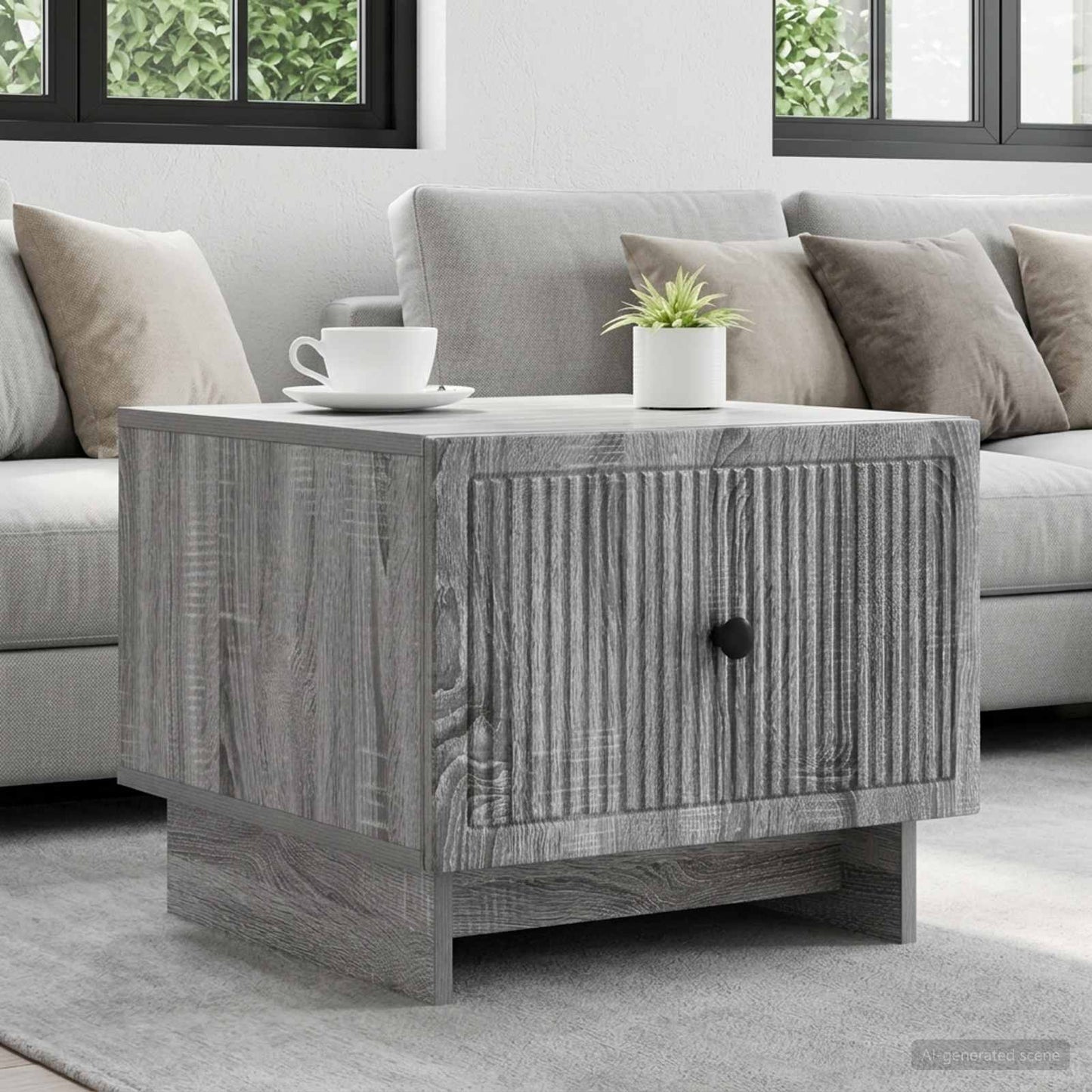 Tavolino da salotto con cassetto Grigio Sonoma 49 x 50 x 40 cm