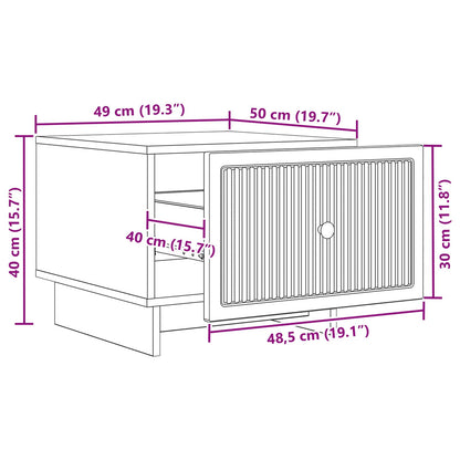 Tavolino da salotto con cassetto Legno antico 49 x 50 x 40 cm