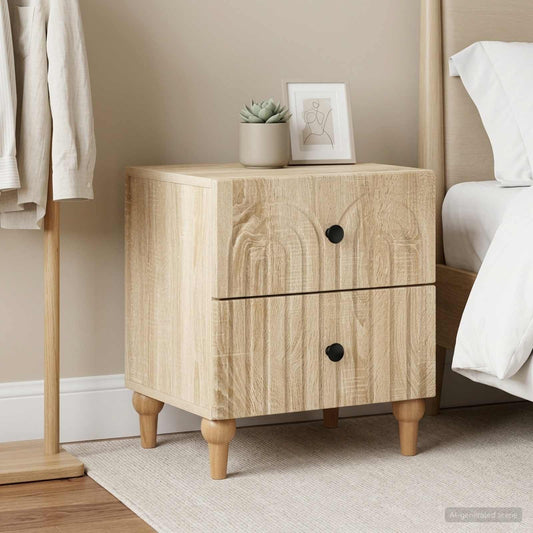 Armadio da Notte 2 pz Rovere Sonoma 43 x 34,5 x 48 cm