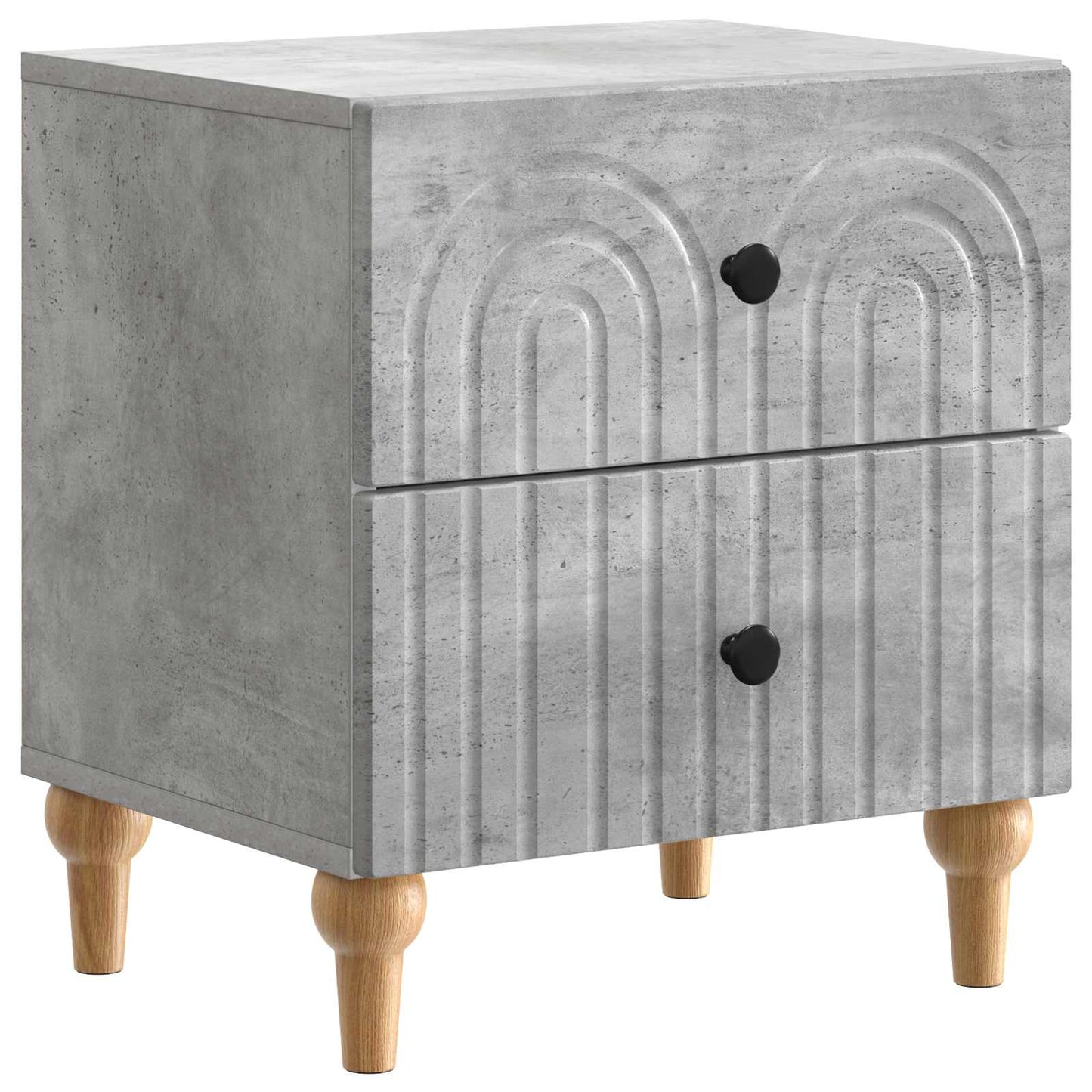 Armadio da Notte con cassetto Grigio Cemento 43 x 34,5 x 48 cm