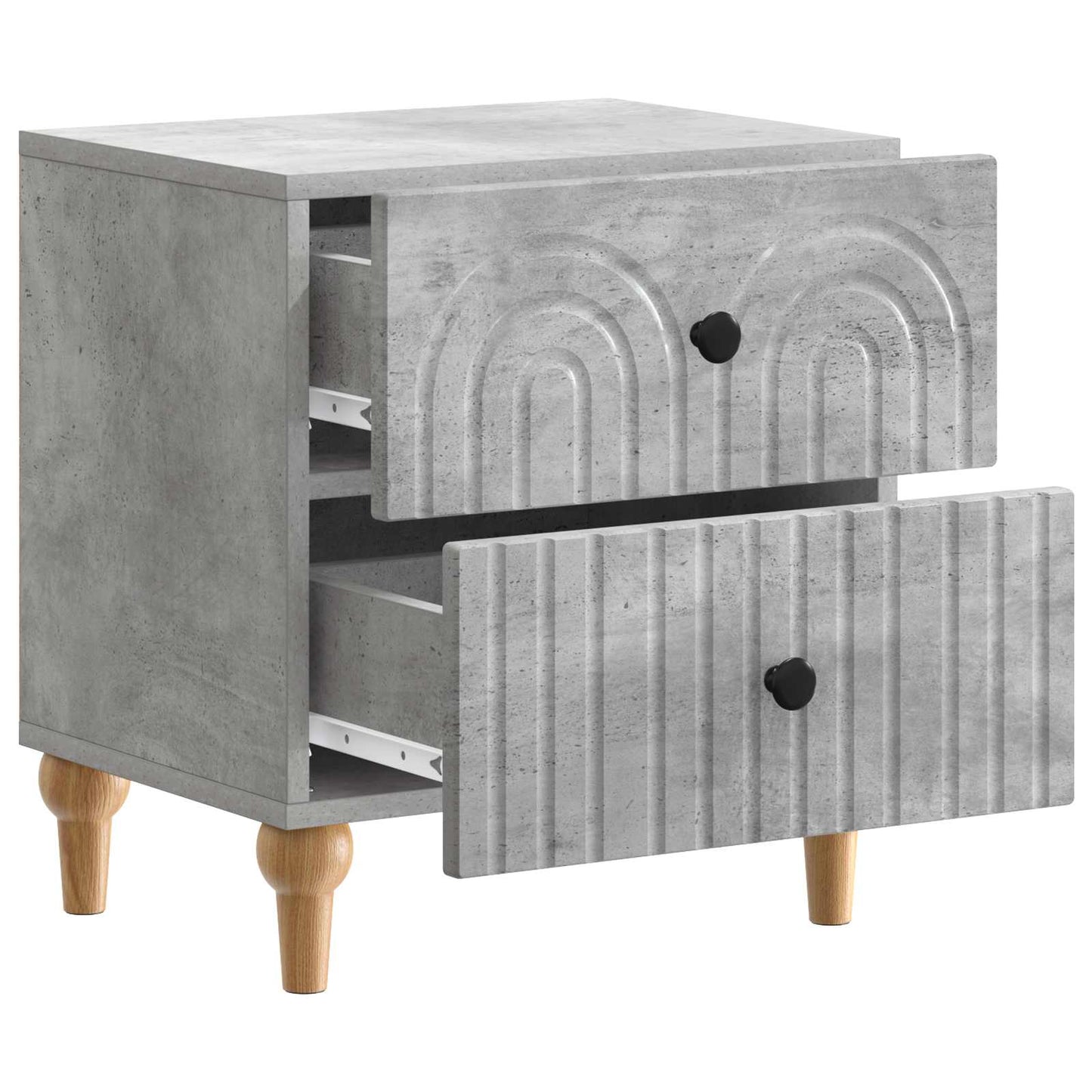 Armadio da Notte con cassetto Grigio Cemento 43 x 34,5 x 48 cm