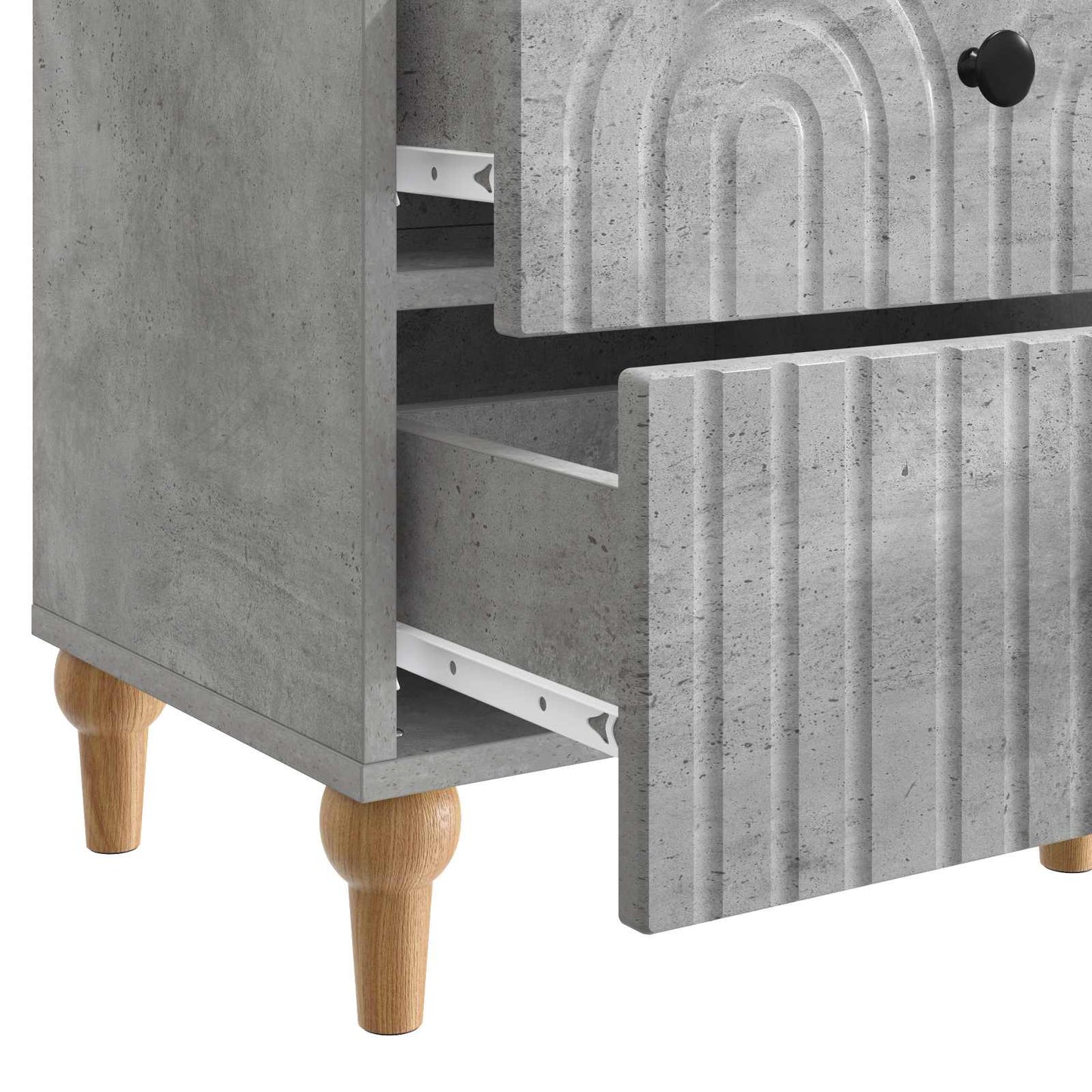 Armadio da Notte 2 pcs Grigio Cemento 43 x 34,5 x 48 cm