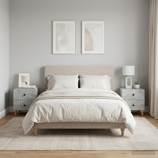 Armadio da Notte 2 pz Grigio Cemento 43 x 34,5 x 48 cm