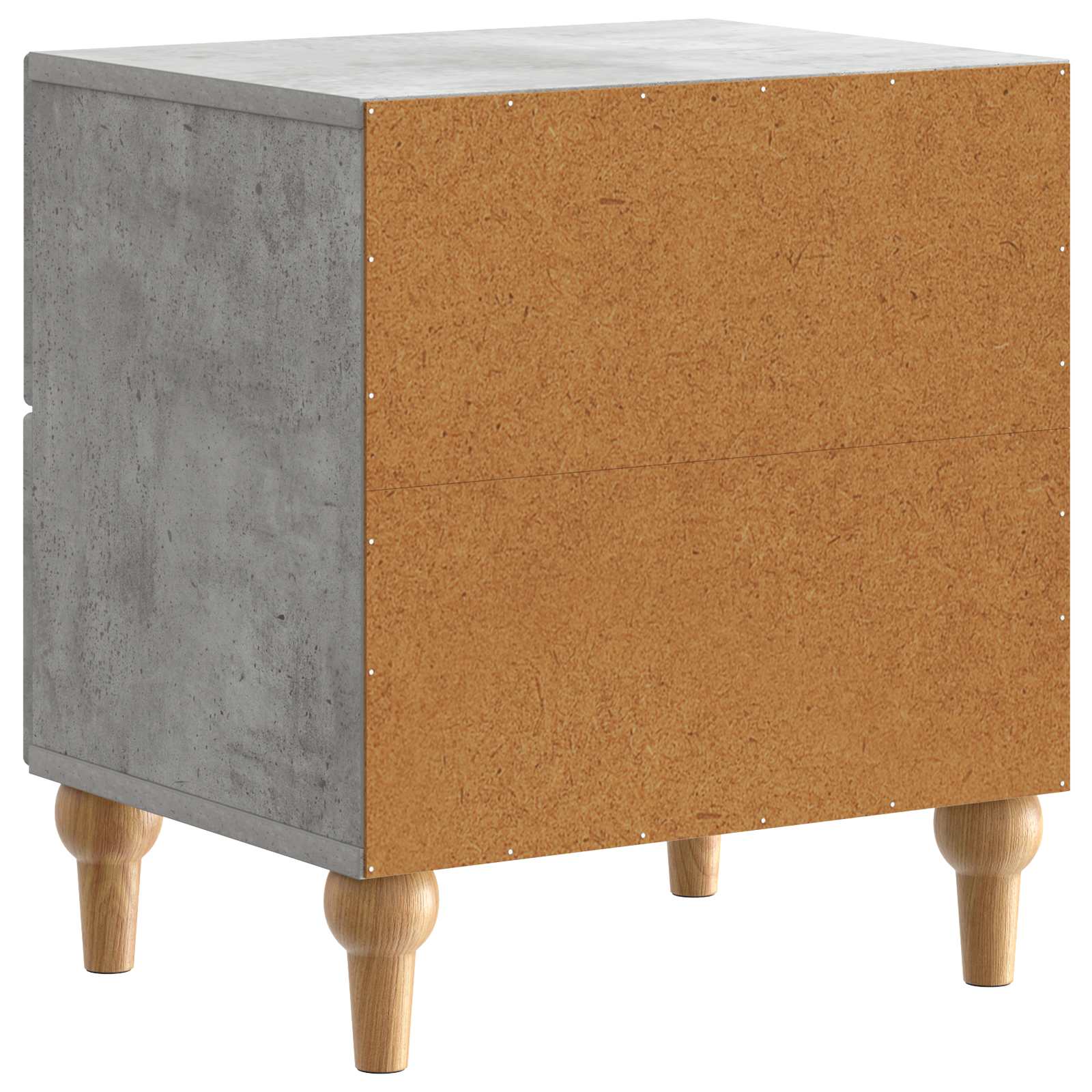 Armadio da Notte 2 pcs Grigio Cemento 43 x 34,5 x 48 cm | homemem39