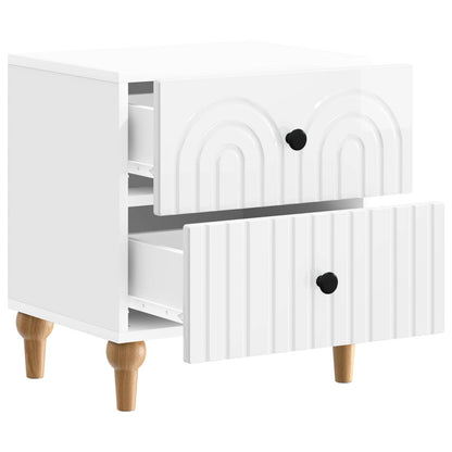 Armadio da Notte con cassetto Bianco Lucido 43 x 34,5 x 48 cm | homemem39