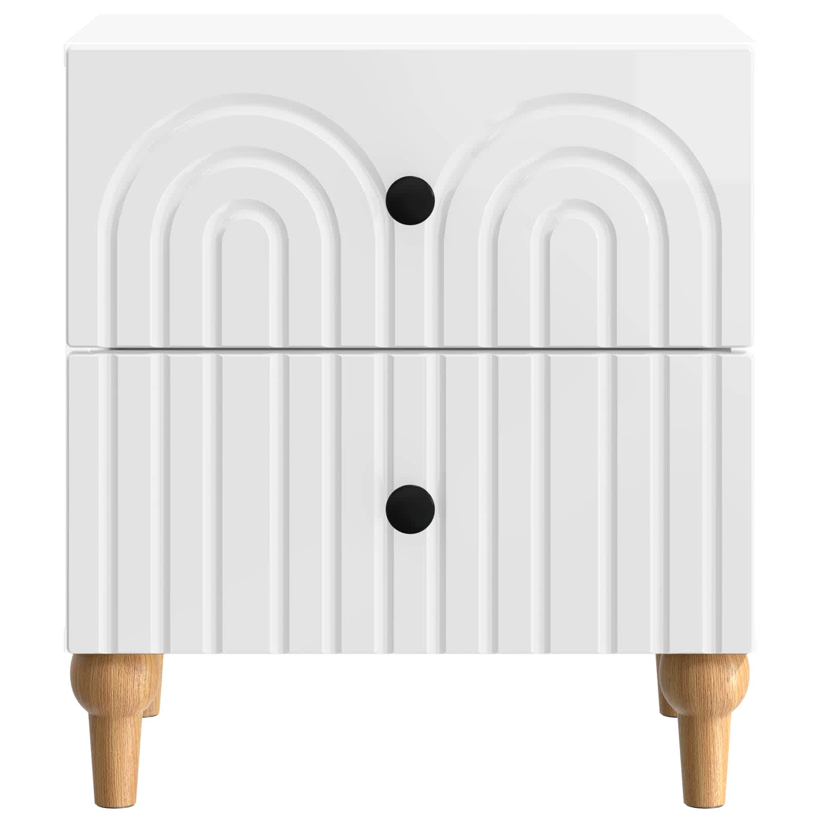 Armadio da Notte con cassetto Bianco Lucido 43 x 34,5 x 48 cm | homemem39