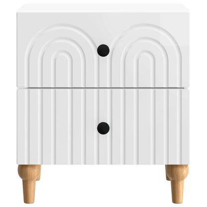 Armadio da Notte con cassetto Bianco Lucido 43 x 34,5 x 48 cm | homemem39