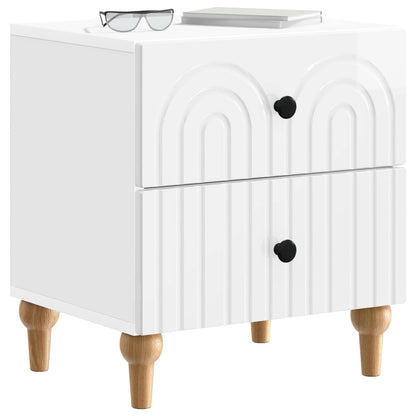 Armadio da Notte con cassetto Bianco Lucido 43 x 34,5 x 48 cm | homemem39