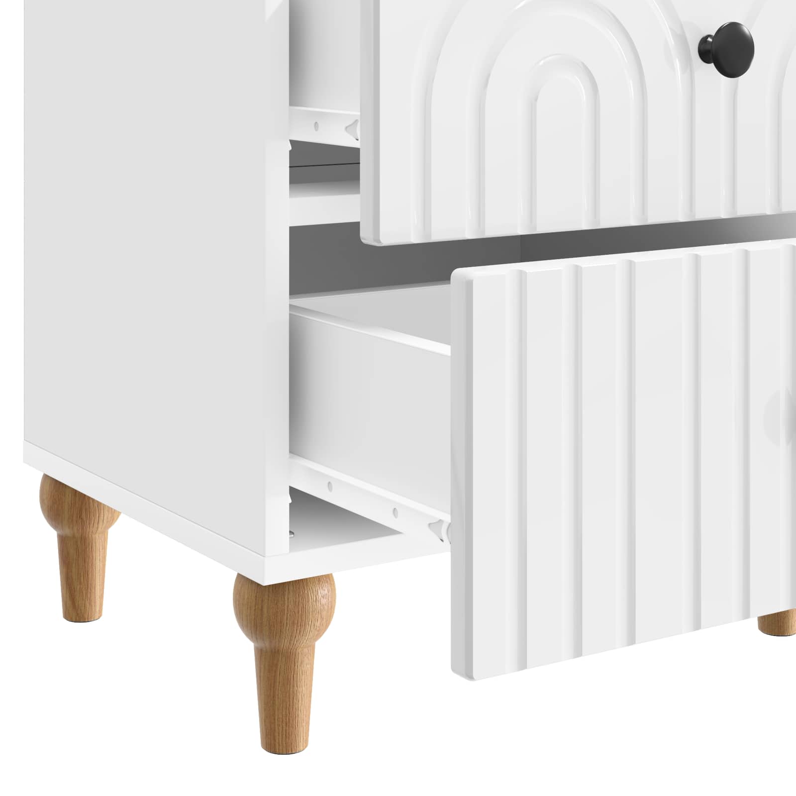 Armadio da Notte 2 pcs Bianco Lucido 43 x 34,5 x 48 cm | homemem39