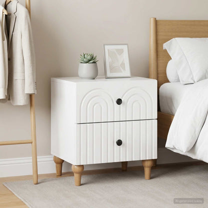 Armadio da Notte 2 pcs Bianco Lucido 43 x 34,5 x 48 cm