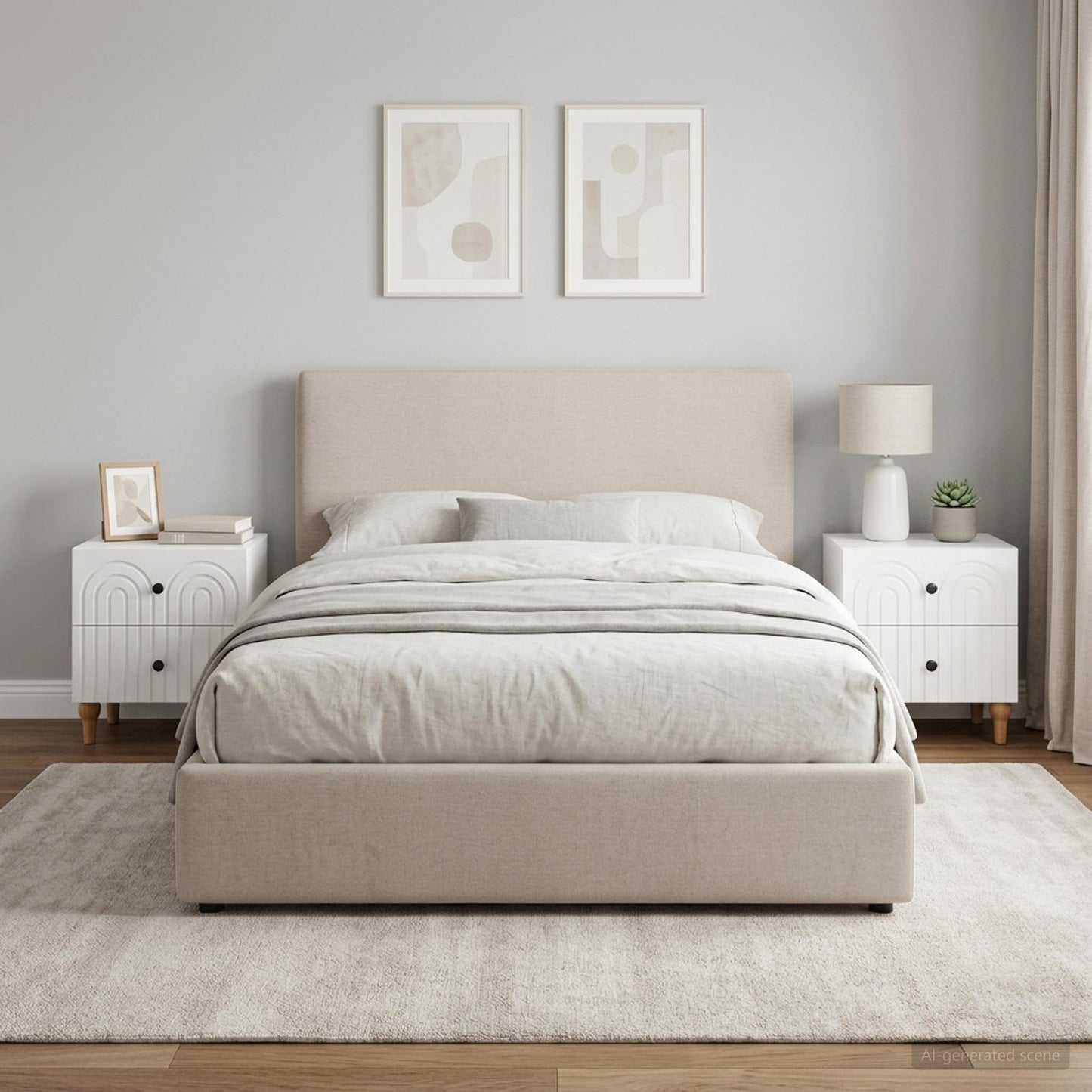 Armadio da Notte 2 pcs Bianco Lucido 43 x 34,5 x 48 cm