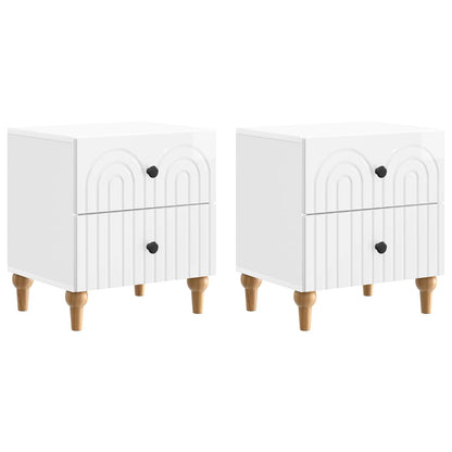 Armadio da Notte 2 pcs Bianco Lucido 43 x 34,5 x 48 cm | homemem39
