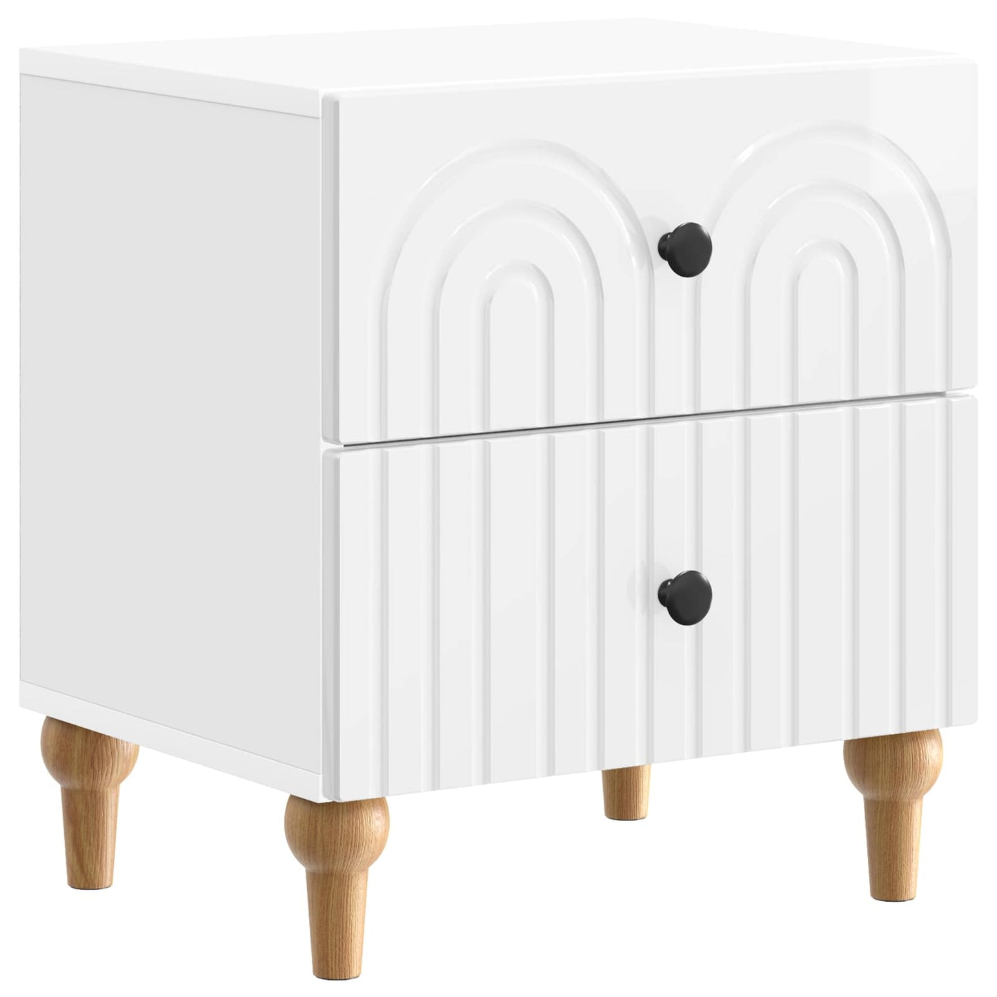 Armadio da Notte 2 pcs Bianco Lucido 43 x 34,5 x 48 cm | homemem39