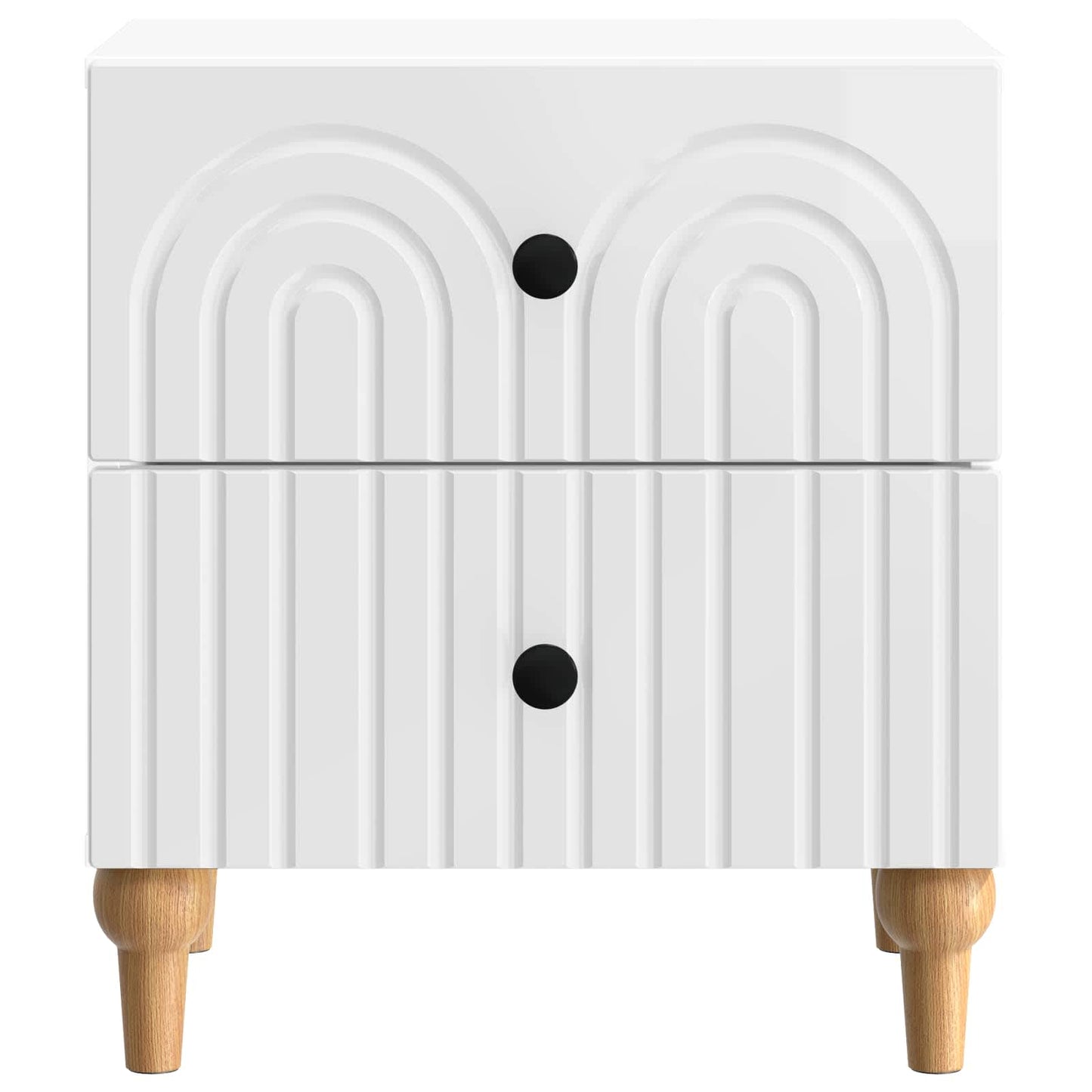 Armadio da Notte 2 pcs Bianco Lucido 43 x 34,5 x 48 cm | homemem39