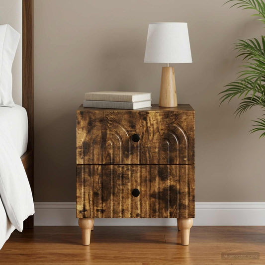 Armadio da Notte con cassetto Rovere Fumo 43 x 34,5 x 48 cm