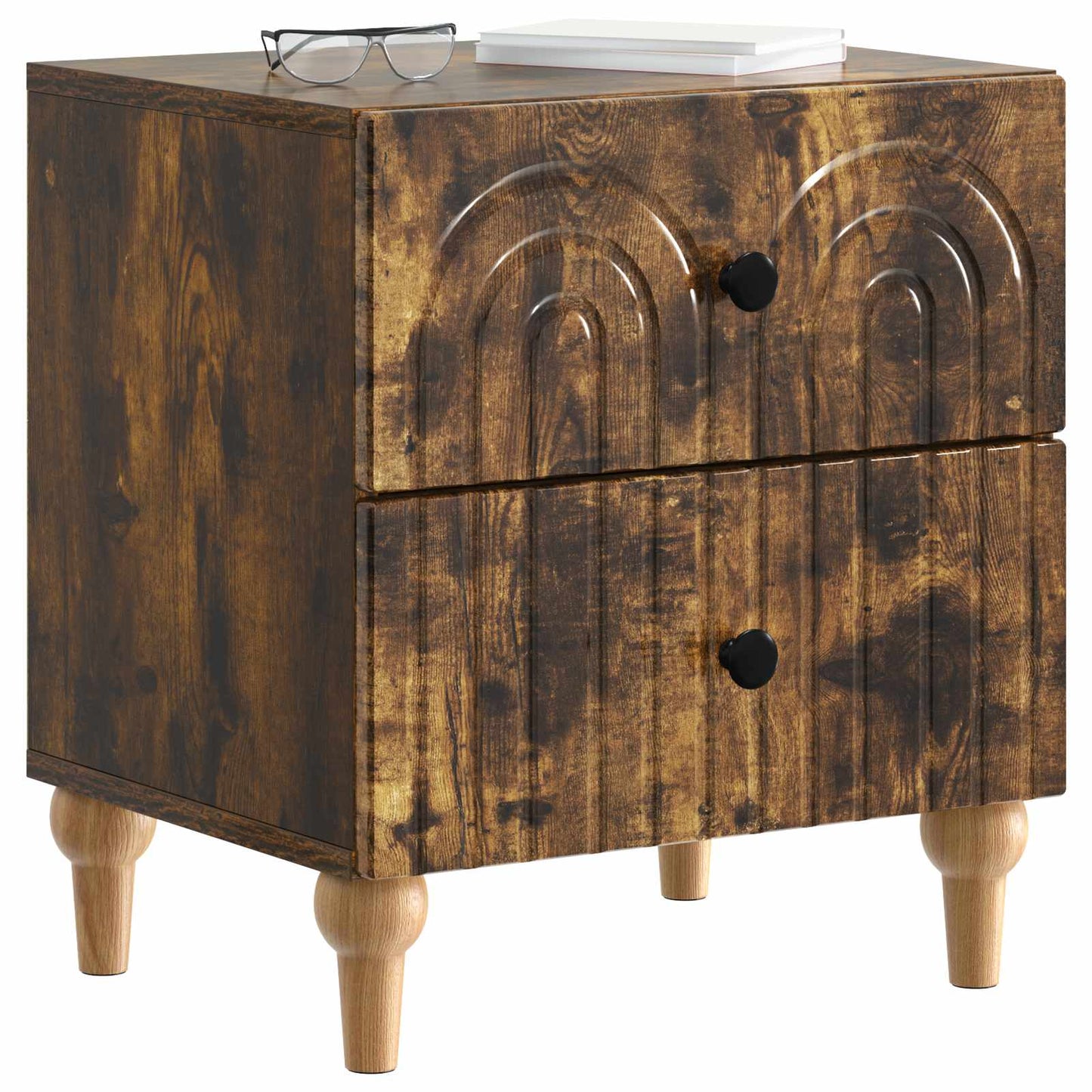 Armadio da Notte con cassetto Rovere Fumo 43 x 34,5 x 48 cm