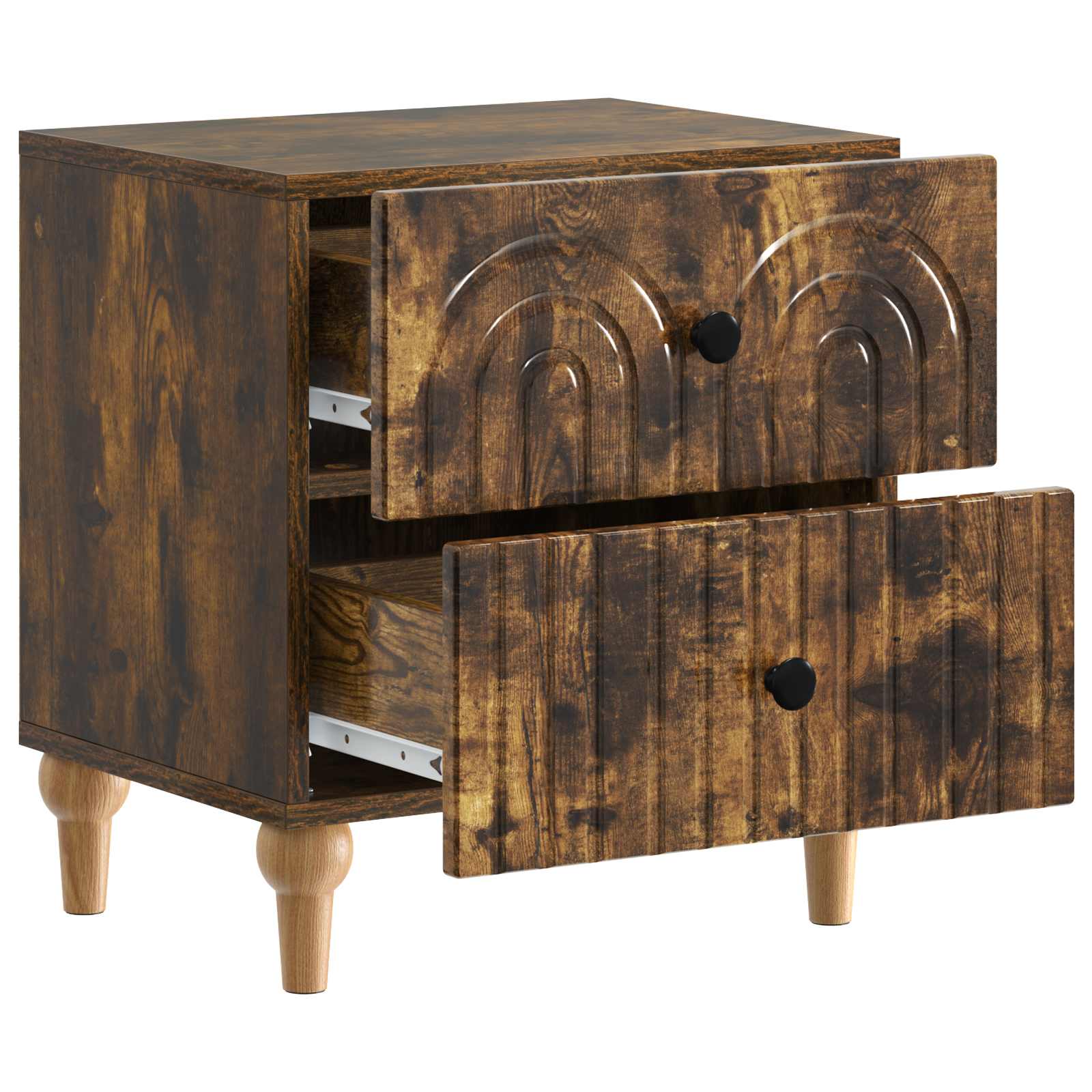 Armadio da Notte 2 pcs Rovere Fumo 43 x 34,5 x 48 cm | homemem39