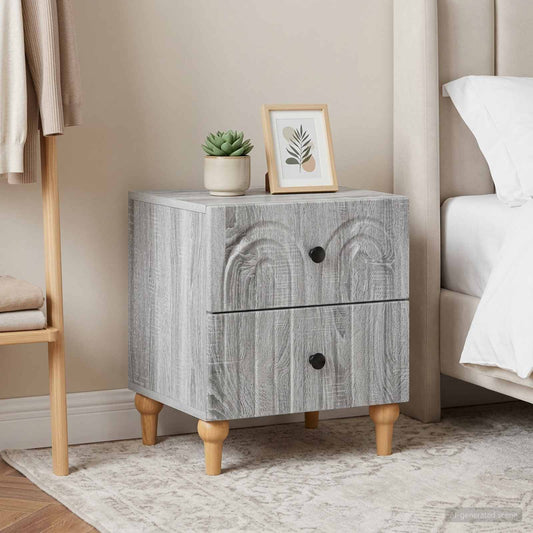 Armadio da Notte 2 pz Grigio Sonoma 43 x 34,5 x 48 cm