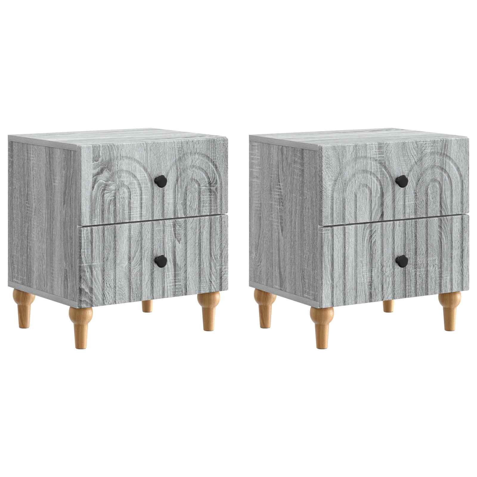 Armadio da Notte 2 pcs Grigio Sonoma 43 x 34,5 x 48 cm | homemem39