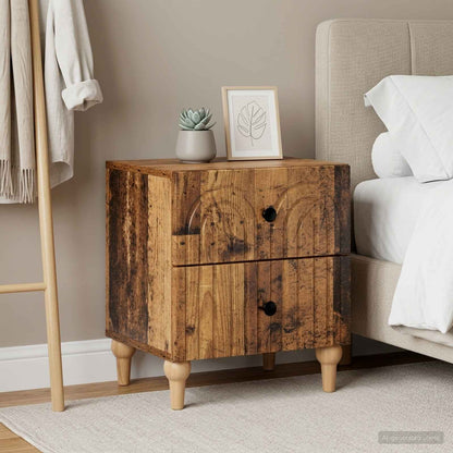 Armadio da Notte 2 pz Legno antico 43 x 34,5 x 48 cm