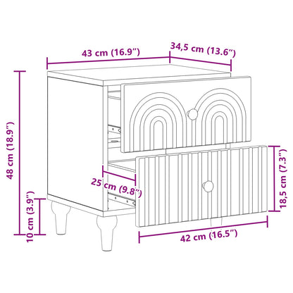 Armadio da Notte Rovere Artigianale 43 x 34,5 x 48 cm | homemem39