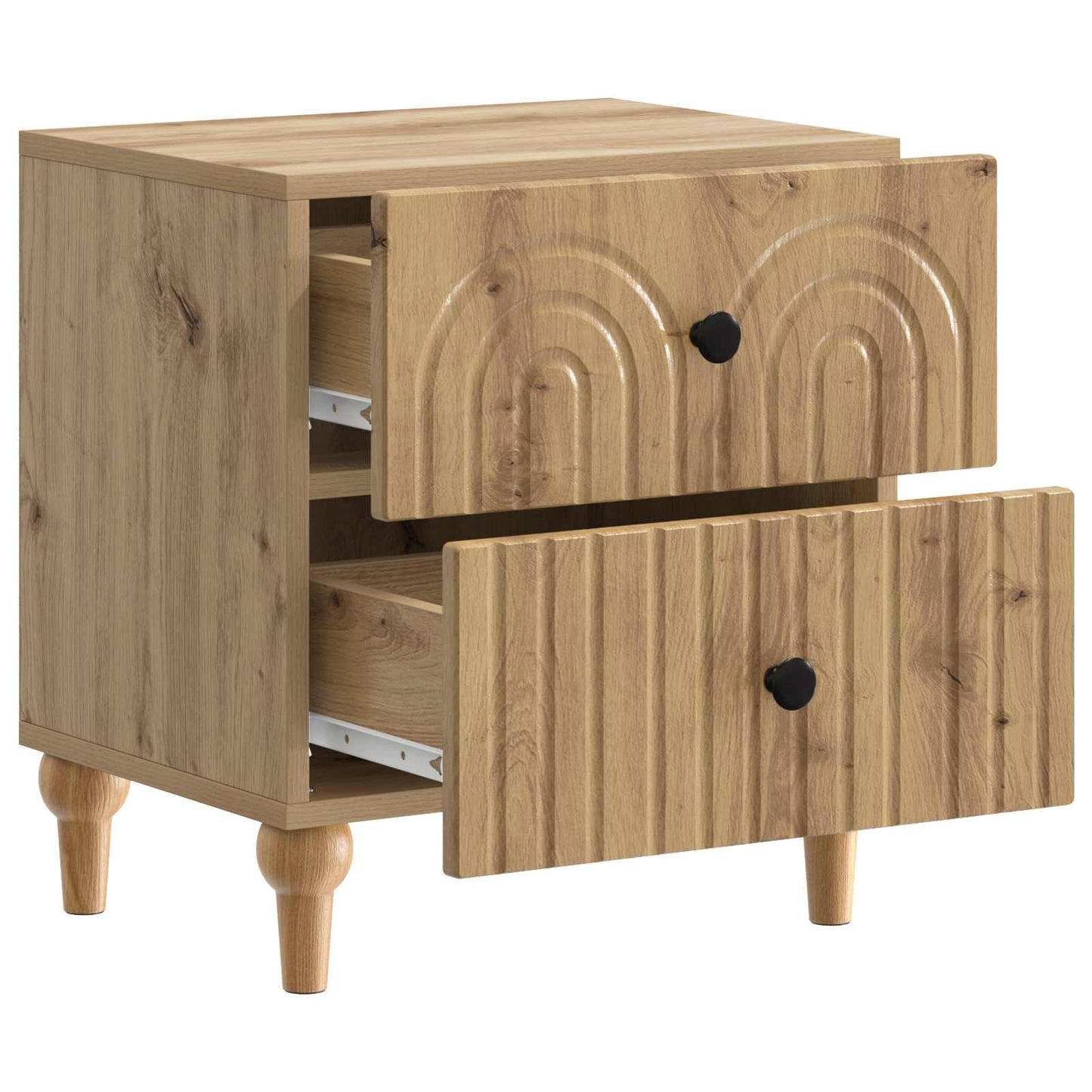 Armadio da Notte 2 pcs Rovere Artigianale 43 x 34,5 x 48 cm | homemem39