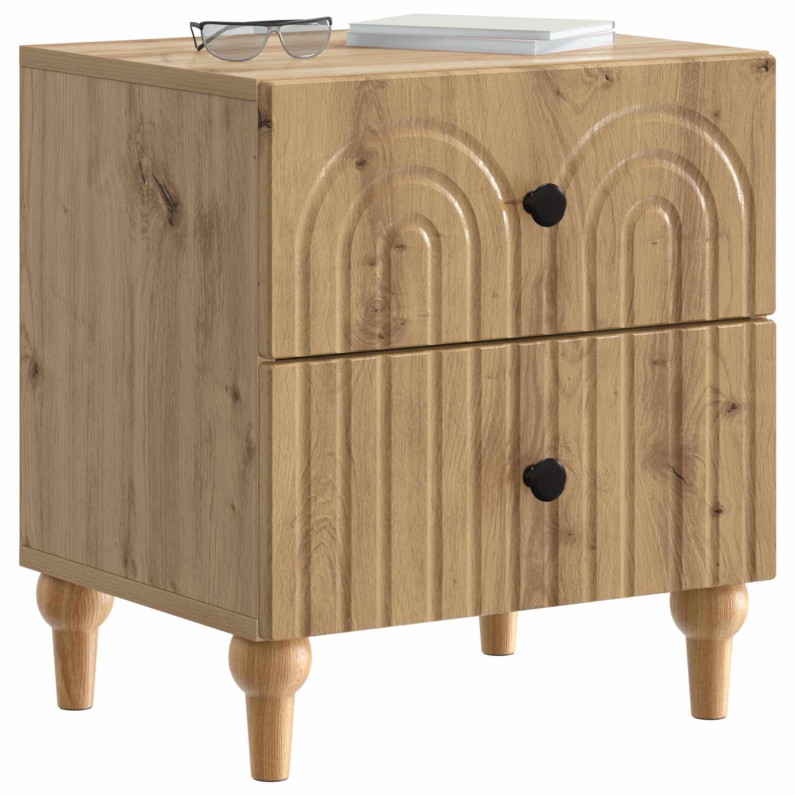 Armadio da Notte 2 pcs Rovere Artigianale 43 x 34,5 x 48 cm | homemem39