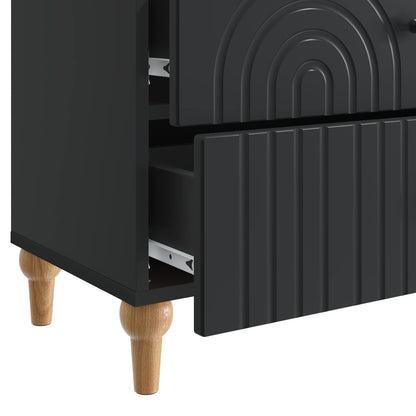 Armadio da Notte Nero 62 x 34,5 x 48 cm Legno ingegnerizzato | homemem39